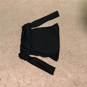 SHEIN Black Off-Shoulder Long Sleeve Top